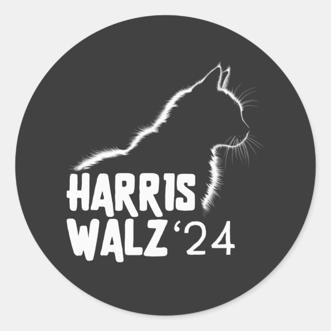 Pegatina Redonda Harris Walz 2024 (Anverso)
