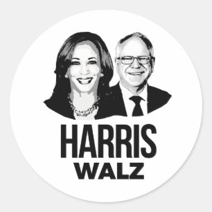 Pegatina Redonda Harris Walz 2024