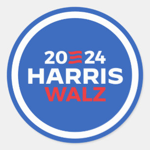 Pegatina Redonda Harris Walz 2024