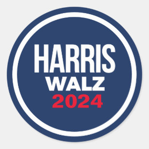 Pegatina Redonda Harris Walz 2024