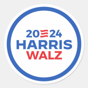 Pegatina Redonda Harris Walz 2024