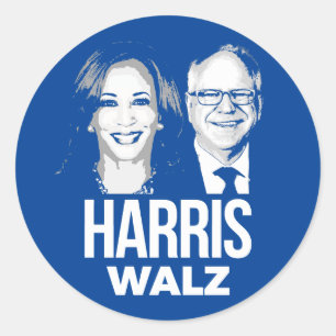 Pegatina Redonda Harris Walz 2024