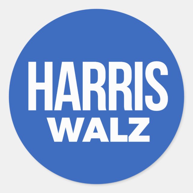 Pegatina Redonda Harris Walz 2024 (Anverso)