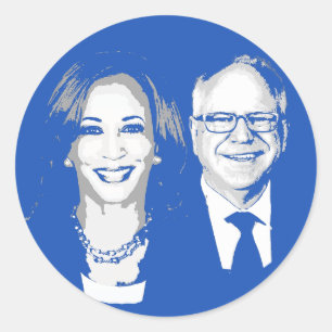 Pegatina Redonda Harris Walz 2024