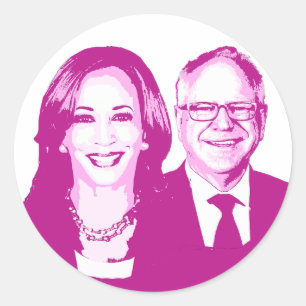 Pegatina Redonda Harris Walz 2024