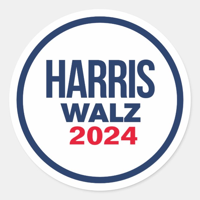 PEGATINA REDONDA HARRIS WALZ 2024 (Anverso)