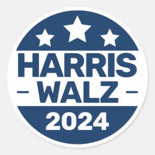 Pegatina Redonda Harris Walz 2024 Elecciones Kamala Harris Tim Walz
