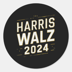 Pegatina Redonda Harris Walz 2024 Elecciones Kamala Harris Tim Watz