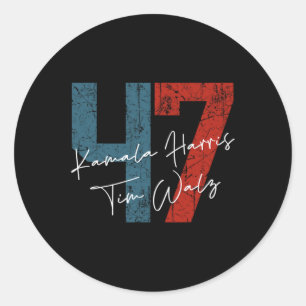 Pegatina Redonda Harris Walz 2024 Harris Waltz