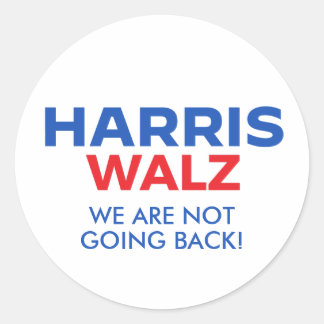 Pegatina Redonda Harris Walz 2024 - No vamos a volver