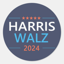 Pegatina Redonda Harris Walz 2024 Presidente