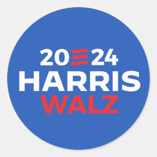 Pegatina Redonda Harris Walz en 2024