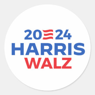 Pegatina Redonda Harris Walz en 2024