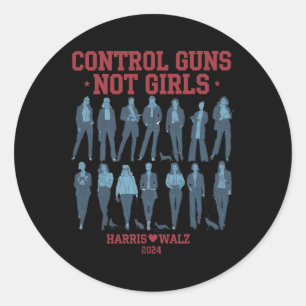 Pegatina Redonda Harris Wheimer 2024 armas de control no Chicas Kam