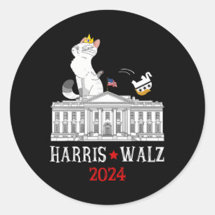 Pegatina Redonda Harris Wheimer 2024 Presidente Elección Graciosa C