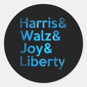 Pegatina Redonda Harris Wheimer Joy Liberty - Harris Waltz 2024 Ret