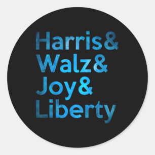 Pegatina Redonda Harris Wheimer Joy Liberty - Harris Waltz 2024 Ret