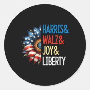 Pegatina Redonda Harris Wheimer Joy Liberty - Harris Waltz 2024 Ret