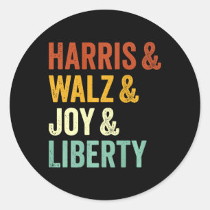 Pegatina Redonda Harris Wheimer Joy Liberty - Harris Waltz 2024 Ret
