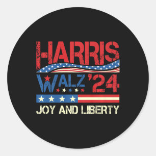 Pegatina Redonda Harris Wheimer Joy Liberty - Harris Waltz 2024 Ret