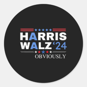 Pegatina Redonda Harris Wheimer Waltz 2024 Harris W Joy Liberty