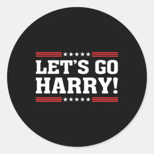 Pegatina Redonda Harry B Funny Harris W Vamos Harry 2024 Kamala