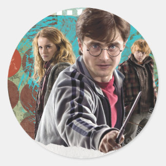 Pegatina Redonda Harry, Hermione y Ron 1