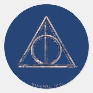 Pegatina Redonda Harry Potter   acuarela de mortandad