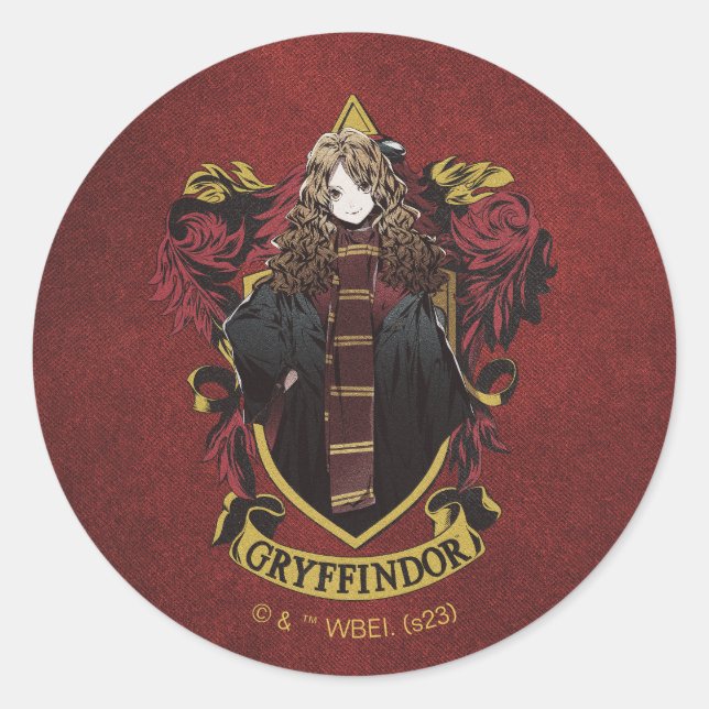 Pegatina Redonda HARRY POTTER™ | Anime Hermione House Escudo (Anverso)