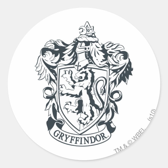 Pegatina Redonda Harry Potter | Boceto de plantilla de Gryffindor (Anverso)