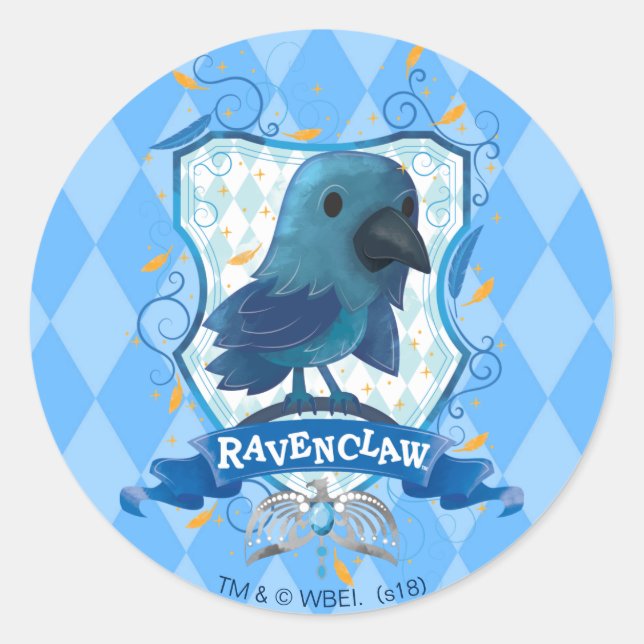 Pegatina Redonda Harry Potter| Encantador Escudo RAVENCLAW™ (Anverso)