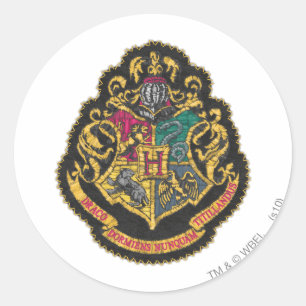 Pegatina Redonda Harry Potter   Escudo de Hogwarts