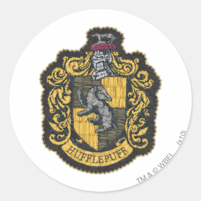 Pegatina Redonda Harry Potter | Escudo de Hufflepuff Parche (Anverso)