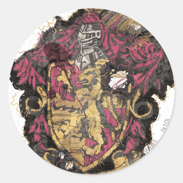 Pegatina Redonda Harry Potter| Escudo Gryffindor - Destruido (Anverso)
