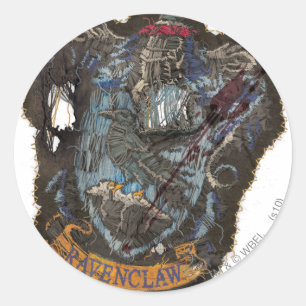 Pegatina Redonda Harry Potter   Escudo Ravenclaw - Destruido