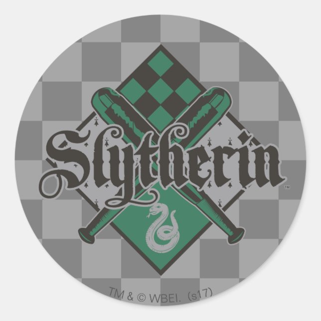 Pegatina Redonda Harry Potter | Escudo Slytherin QUIDDITCH™ (Anverso)