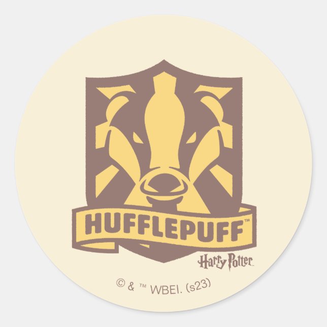 Pegatina Redonda HARRY POTTER™ | Escudo Summer Magic HUFFLEPUFF™ (Anverso)