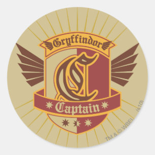 Pegatina Redonda Harry Potter   Gryffindor QUIDDITCH � Capitán Embl