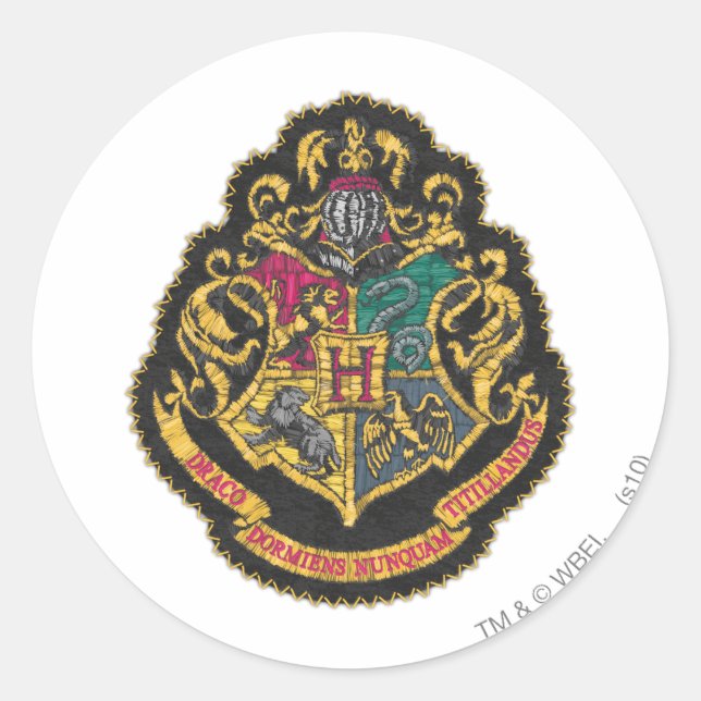 Pegatina Redonda Harry Potter | Hogwarts Crest (Anverso)
