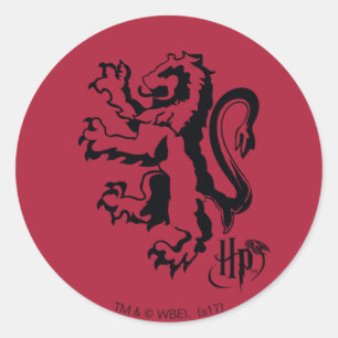 Pegatina Redonda Harry Potter   Icono De León Gryffindor