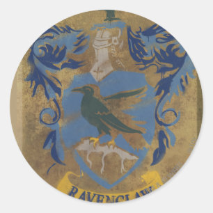 Pegatina Redonda Harry Potter   Pintado Rústico Ravenclaw