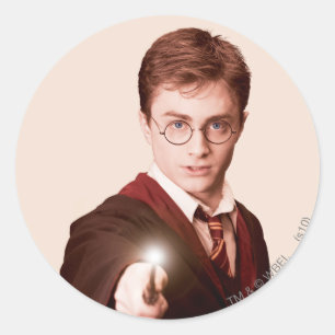 Pegatina Redonda Harry Potter Points Wand