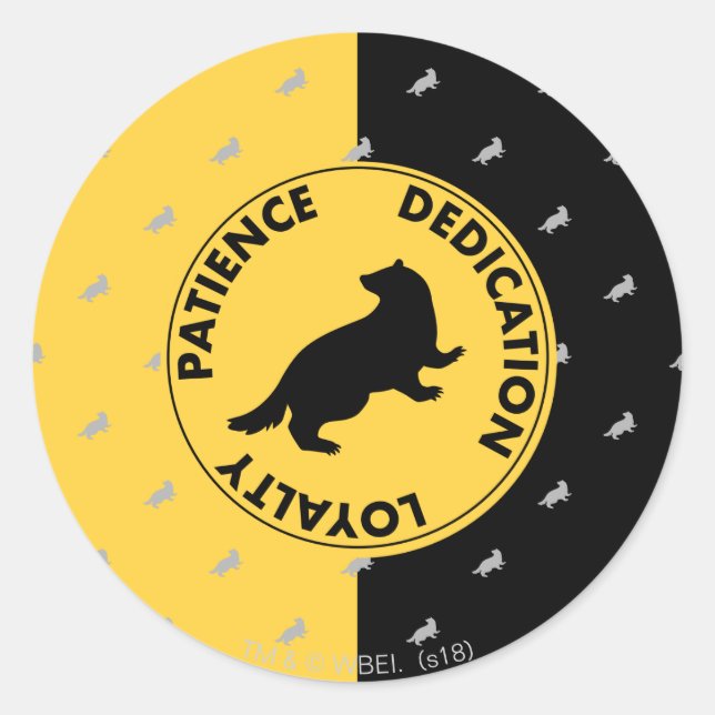 Pegatina Redonda Harry Potter | Rasgos de la casa HUFFLEPUFF™ Gráfi (Anverso)