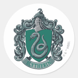 Pegatina Redonda Harry Potter | Slytherin Escudo Green