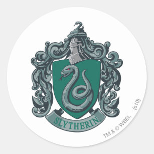 Pegatina Redonda Harry Potter   Slytherin Escudo Green