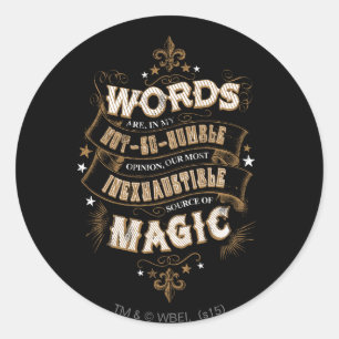 Pegatina Redonda Harry Potter Spell   Words Are Our Most Inexhausti