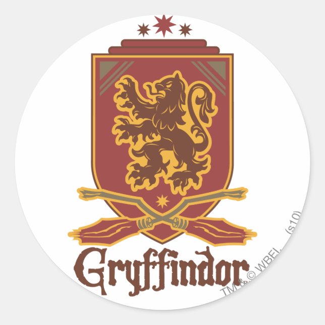 Pegatina Redonda Harry Potter | Tarjeta Gryffindor QUIDDITCH™ (Anverso)