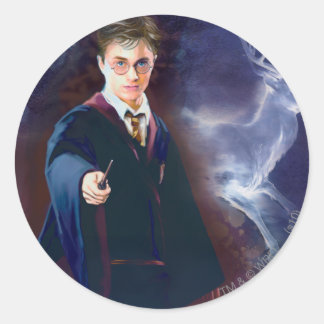 Pegatina Redonda Harry Potter's Stag Patronus