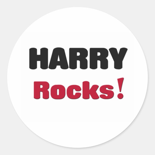 Pegatina Redonda Harry Rocks (Anverso)
