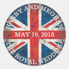 Pegatina Redonda Harry y Meghan Royal Boda